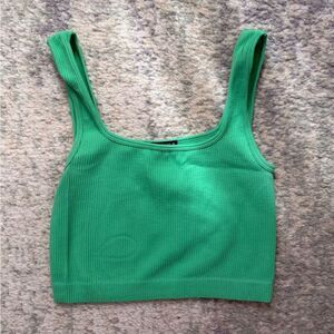 Zara Bright Green Textured Top